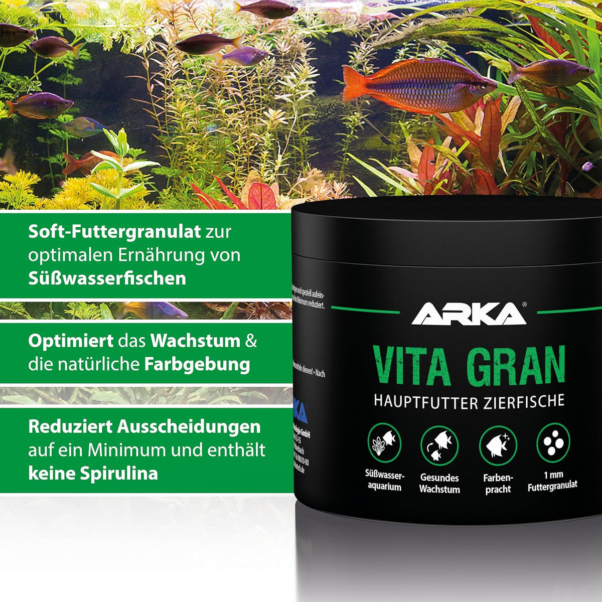 Arka Vita Gran Soft 250ml. Fischfutter