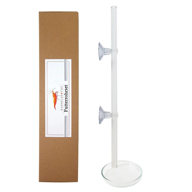 Garnelen4you Futterrohr-Set aus Laborglas - 28 cm Länge