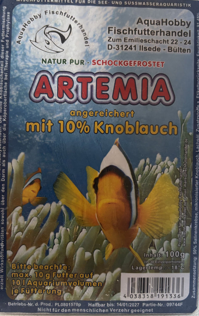 Artemia mit 10% Knoblauch 100g Frostfutter