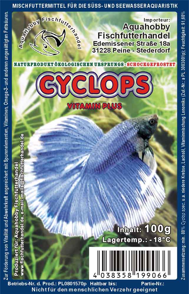 Cyclops 100g Frostfutter Blistertafel