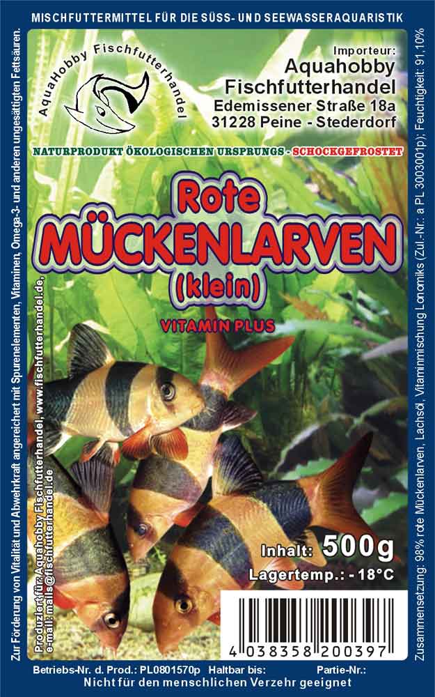 Rote Mückenlarven Züchterpackung 500g Frostfutter