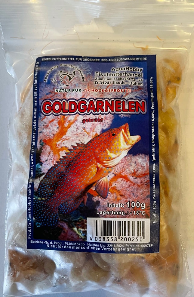 Goldgarnelen gebrüht - 100g Frostfutter