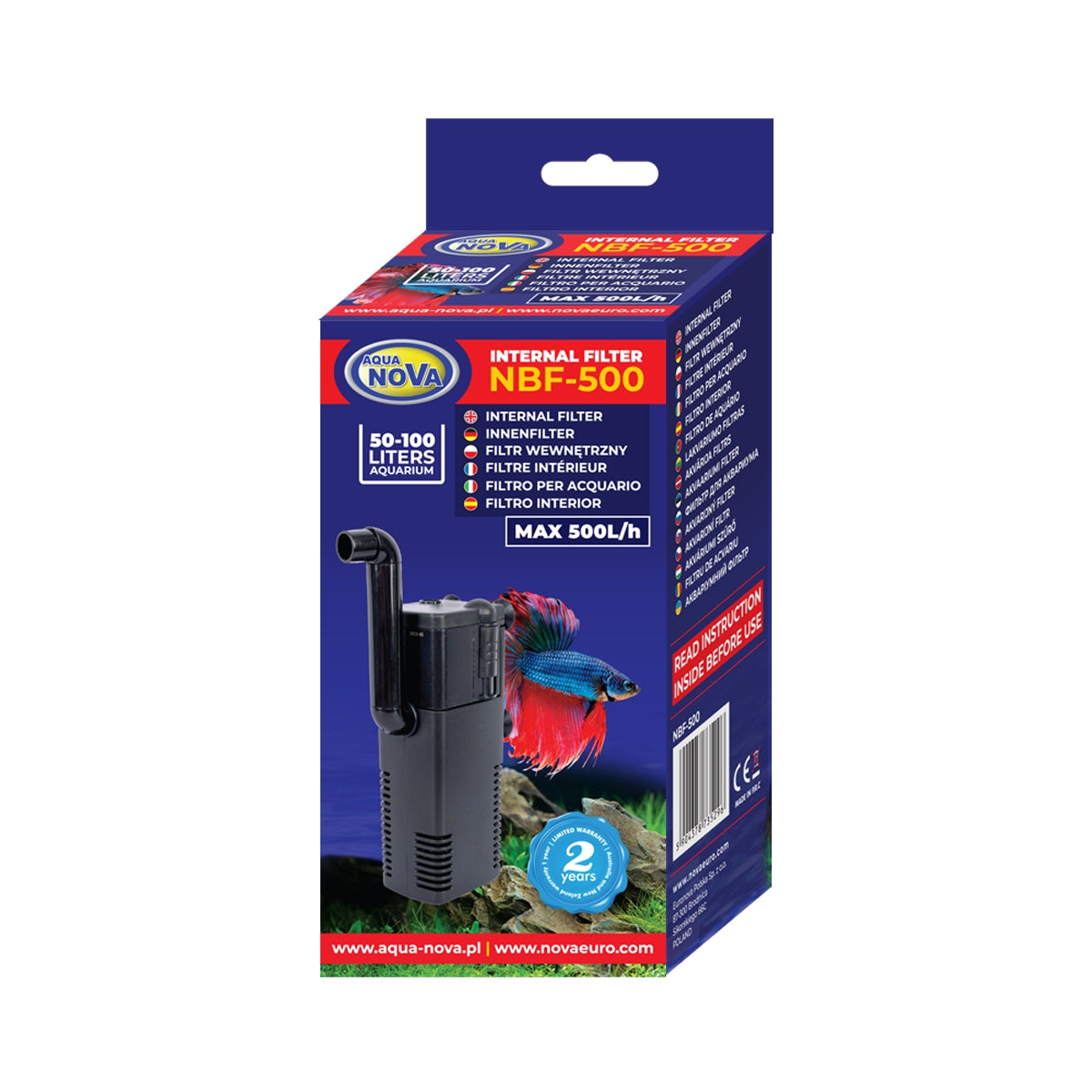 Aqua Nova Innenfilter NBF-500 – bis 100 Liter