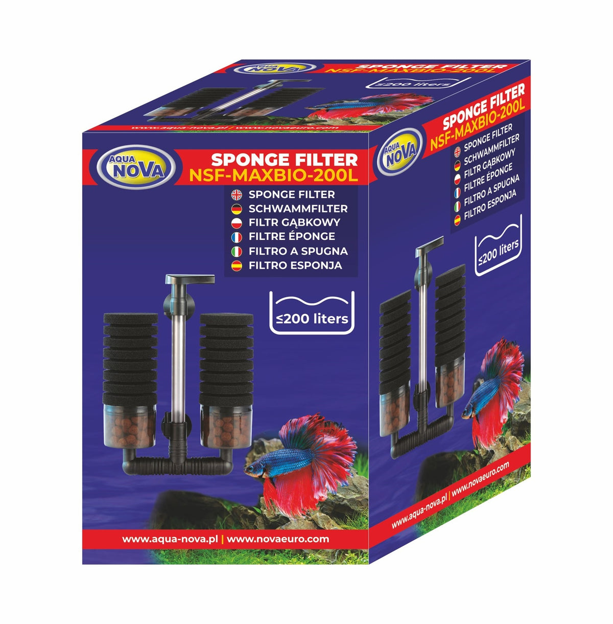 Aqua Nova Schwammfilter – bis 200 Liter