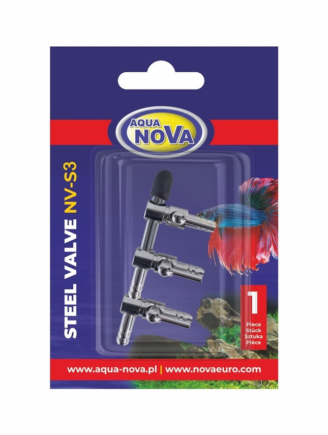 Aqua Nova Stahl-Luftverteiler Ventil (3-fach)