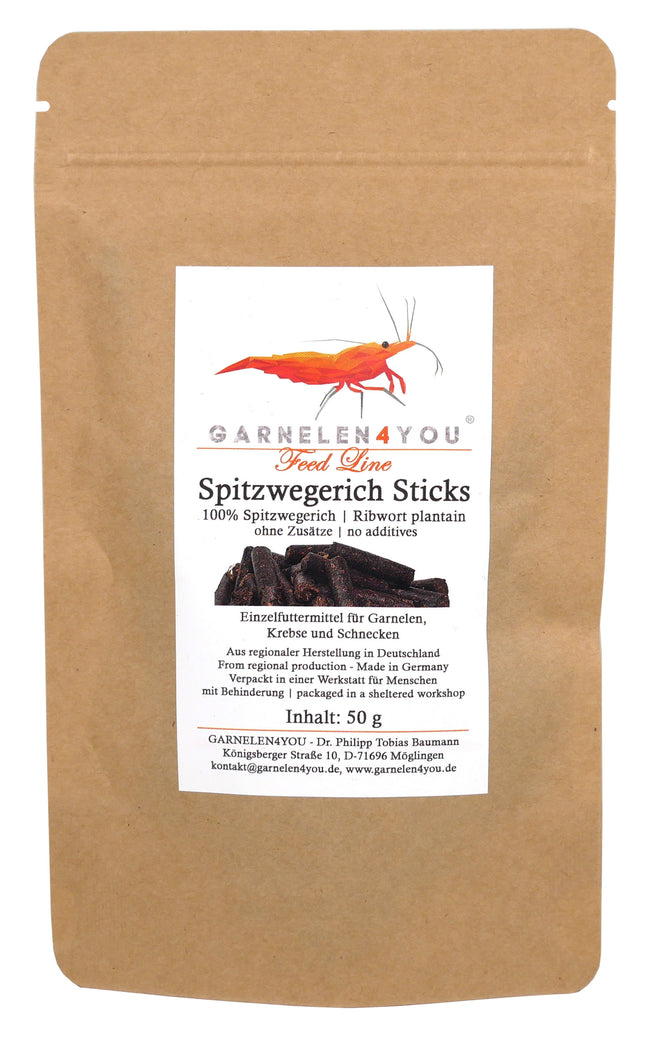Garnelen4you - Spitzwegerich Sticks, 50g