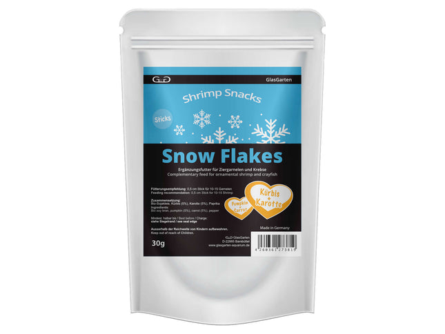 GlasGarten - Shrimp Snacks Snow Flakes, Kürbis-Karotte 30g